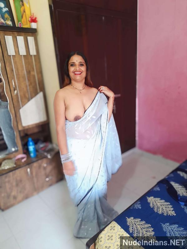 desi saree aunty nude photos of big boobs show - 4